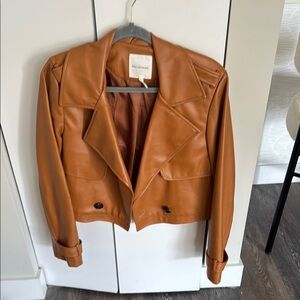 NWOT Avec Les Filles Women's Tan Leather Jacket
